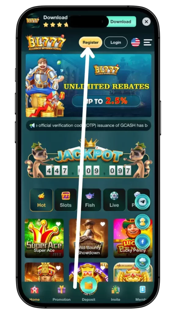 BL777 Casino register